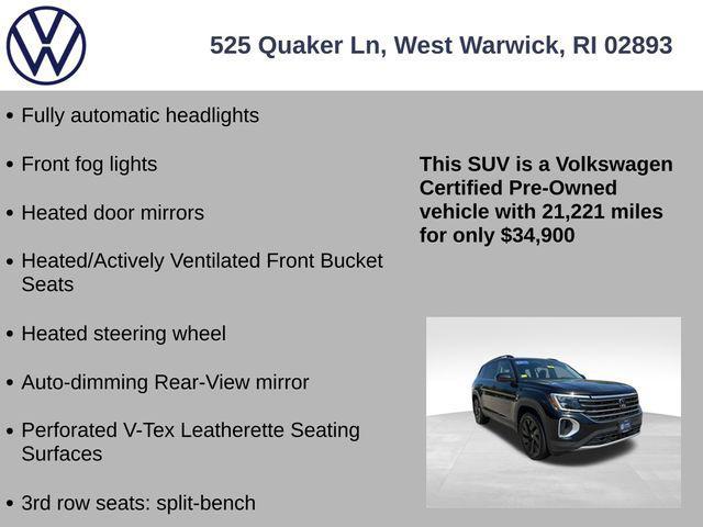 used 2024 Volkswagen Atlas car, priced at $35,320