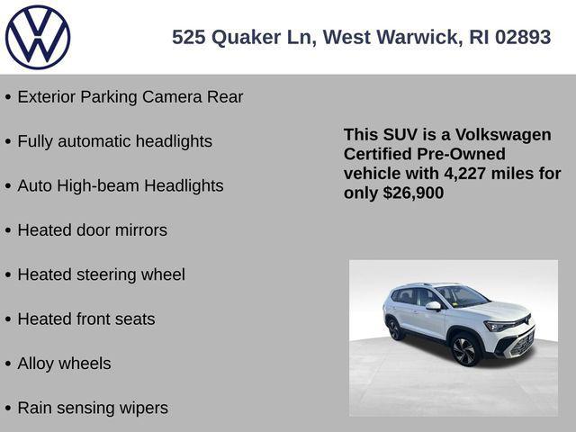used 2025 Volkswagen Taos car, priced at $26,900