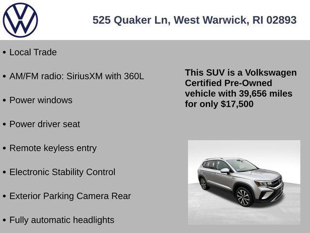 used 2022 Volkswagen Taos car, priced at $17,500