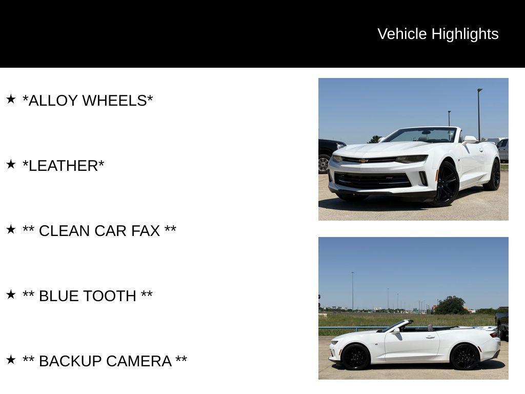 used 2017 Chevrolet Camaro car, priced at $19,999