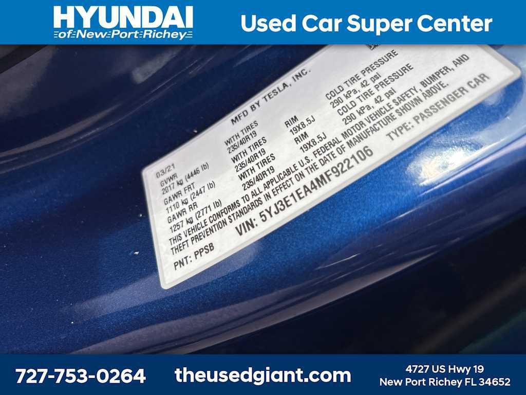 used 2021 Tesla Model 3 car, priced at $18,730