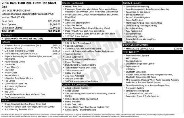 used 2026 Ram 1500 car, priced at $74,275