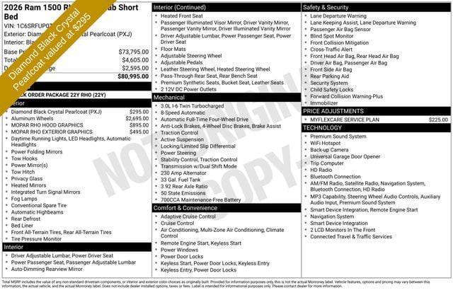 used 2026 Ram 1500 car, priced at $74,275