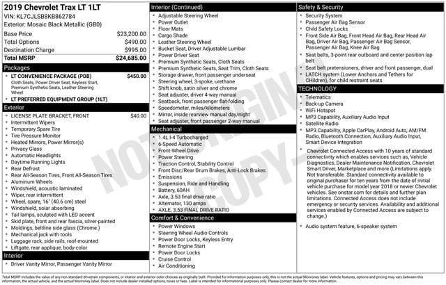 used 2019 Chevrolet Trax car, priced at $11,754