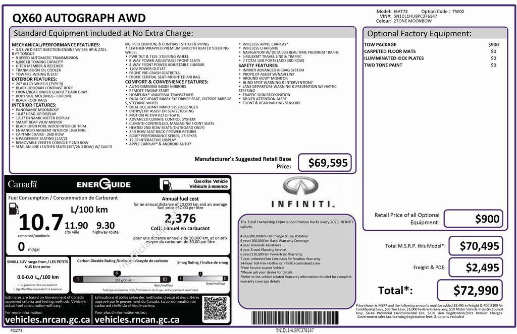 used 2023 INFINITI QX60 car, priced at $40,089