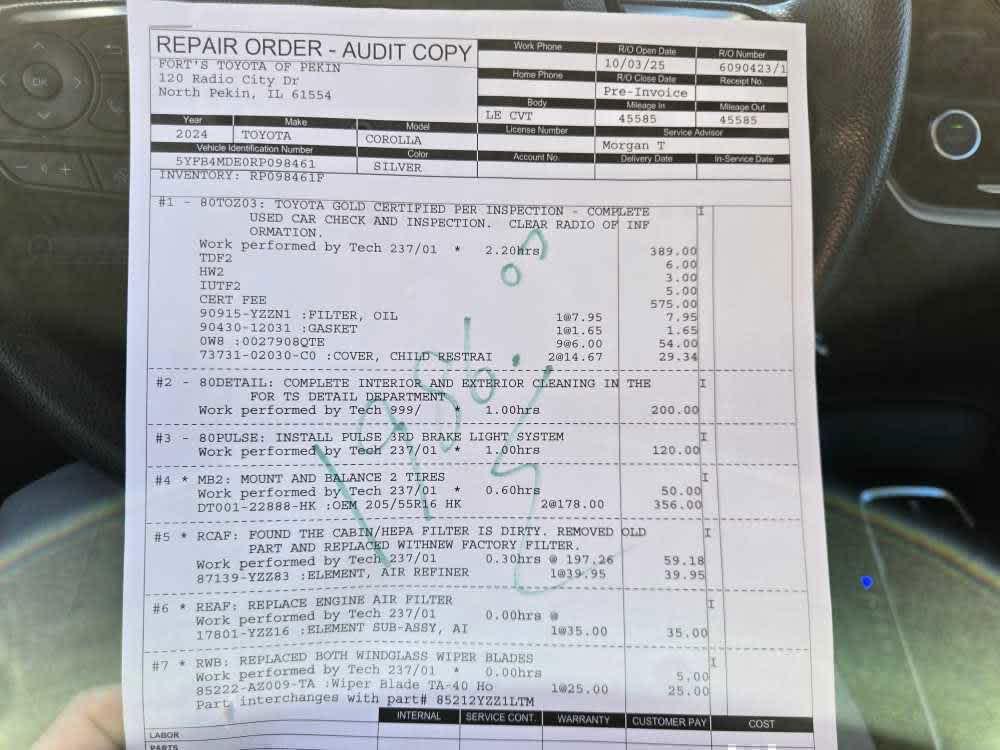 used 2024 Toyota Corolla car, priced at $20,000