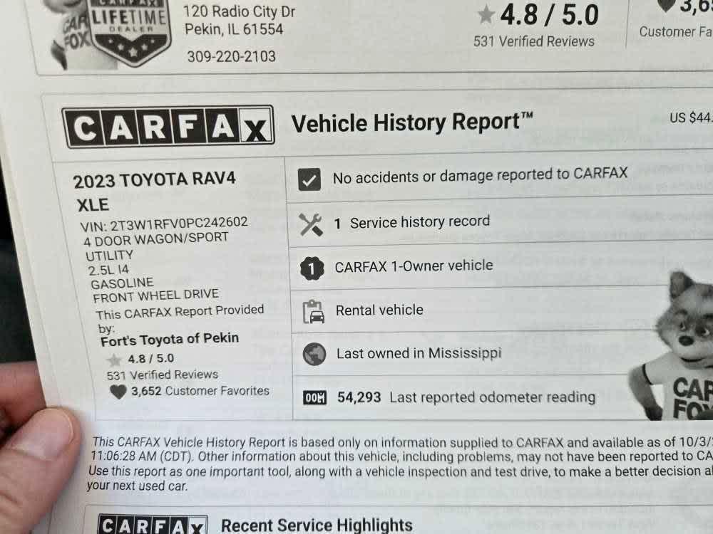 used 2023 Toyota RAV4 car, priced at $25,500