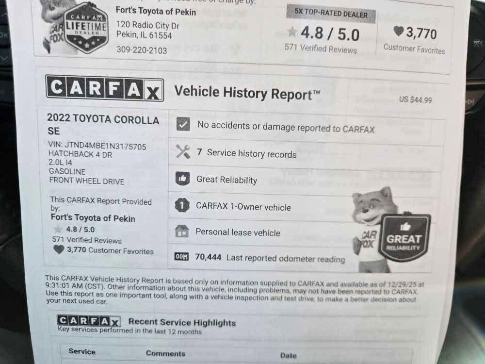 used 2022 Toyota Corolla car, priced at $20,000