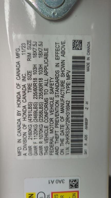 2024 Platinum White Pearl Honda CR-V