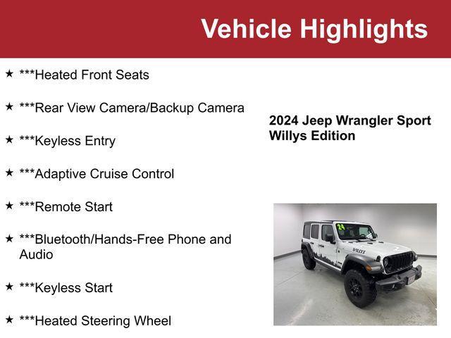 used 2024 Jeep Wrangler car, priced at $38,000