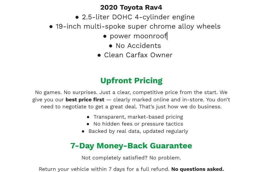 used 2020 Toyota RAV4 car, priced at $23,527