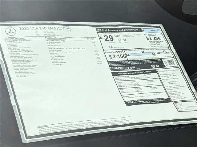 used 2026 Mercedes-Benz CLA 250 car, priced at $44,677