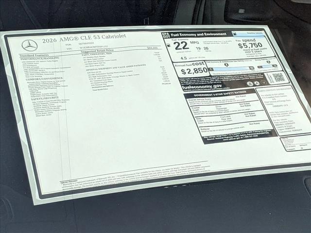 new 2026 Mercedes-Benz AMG CLE 53 car, priced at $92,825