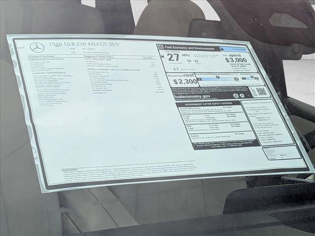 new 2026 Mercedes-Benz GLB 250 car, priced at $52,160