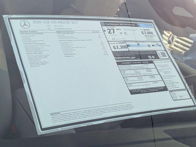 new 2026 Mercedes-Benz GLB 250 car, priced at $52,160