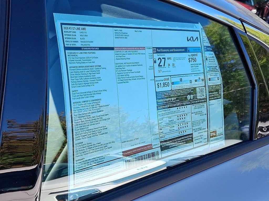 new 2026 Kia K5 car, priced at $34,045