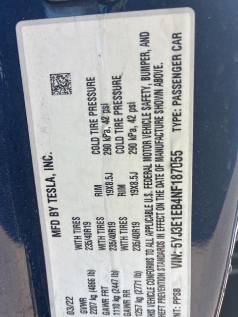 used 2022 Tesla Model 3 car, priced at $18,526