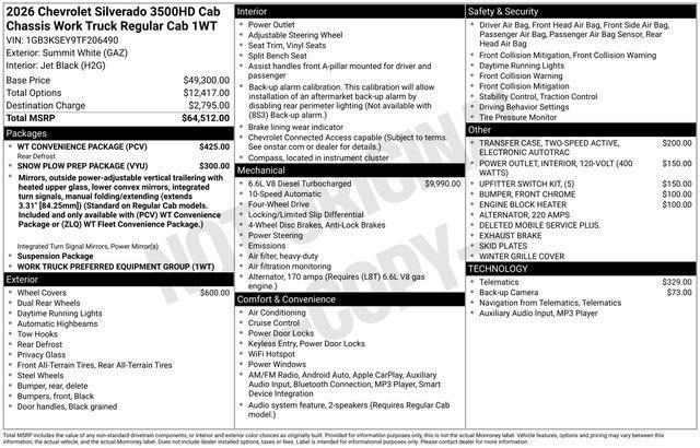 new 2026 Chevrolet Silverado 3500 car, priced at $63,262