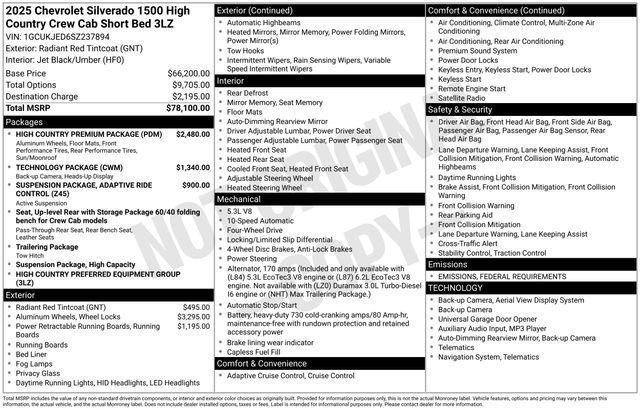 new 2025 Chevrolet Silverado 1500 car, priced at $77,560