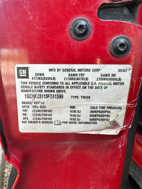 used 2003 Chevrolet Silverado 2500 car, priced at $12,995