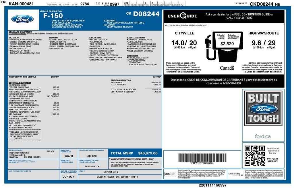 used 2012 Ford F-150 car, priced at $11,999