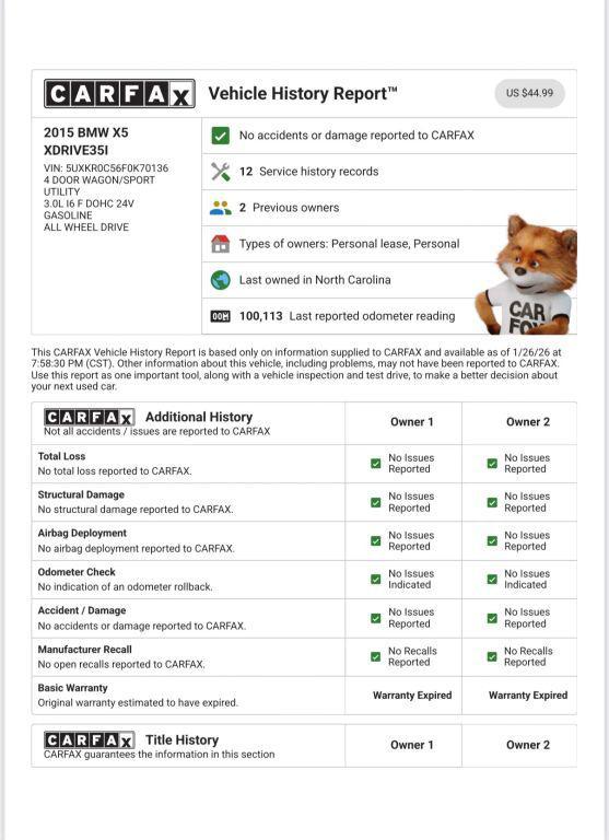 used 2015 BMW X5 car, priced at $12,995