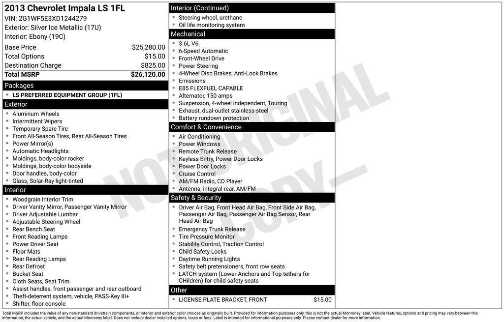 used 2013 Chevrolet Impala car, priced at $12,841