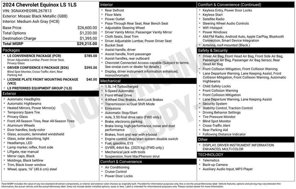 used 2024 Chevrolet Equinox car, priced at $21,988