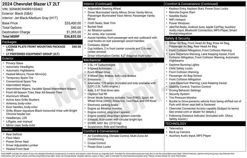 used 2024 Chevrolet Blazer car, priced at $25,001