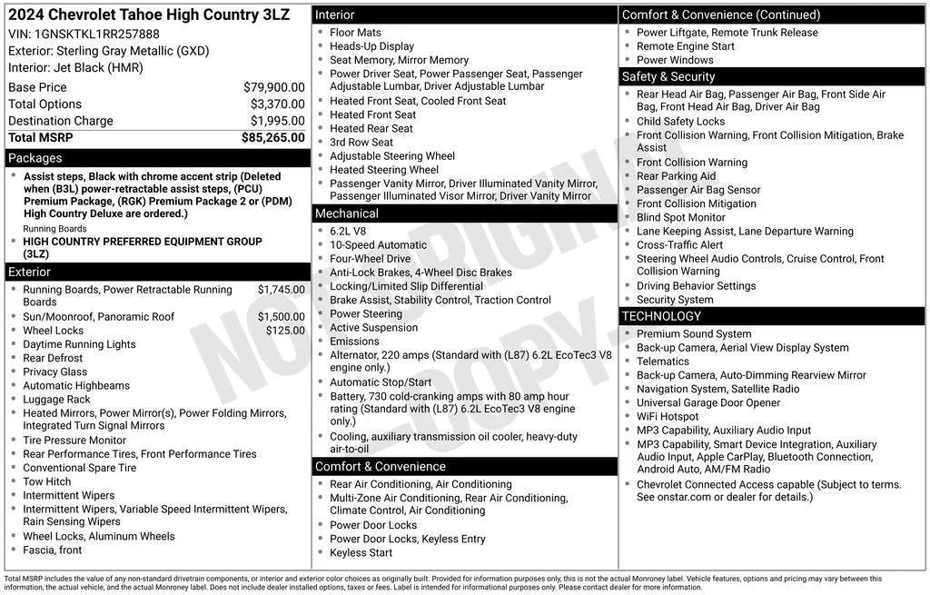 used 2024 Chevrolet Tahoe car, priced at $70,198