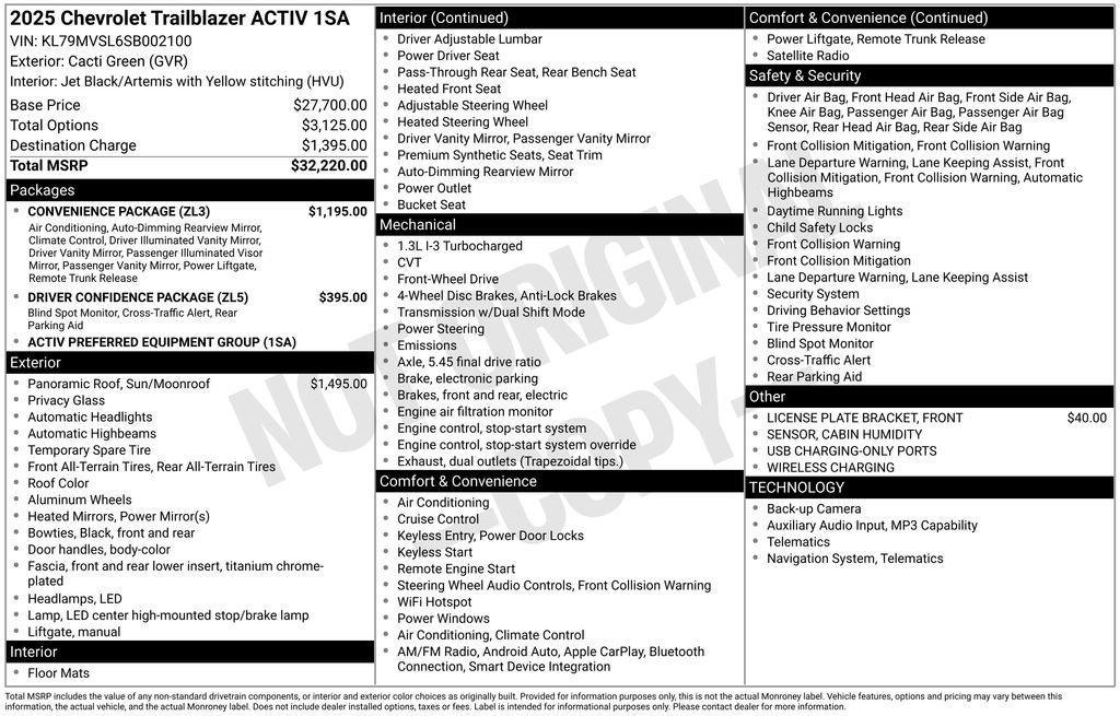 used 2025 Chevrolet TrailBlazer car, priced at $25,993