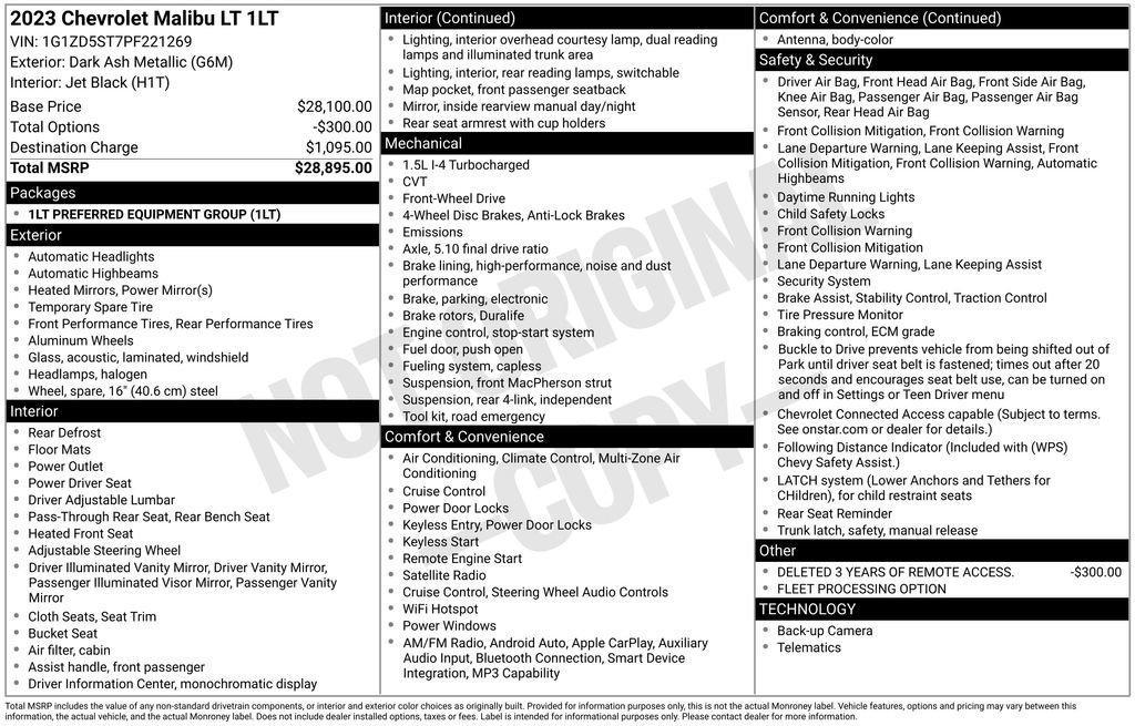 used 2023 Chevrolet Malibu car, priced at $19,698