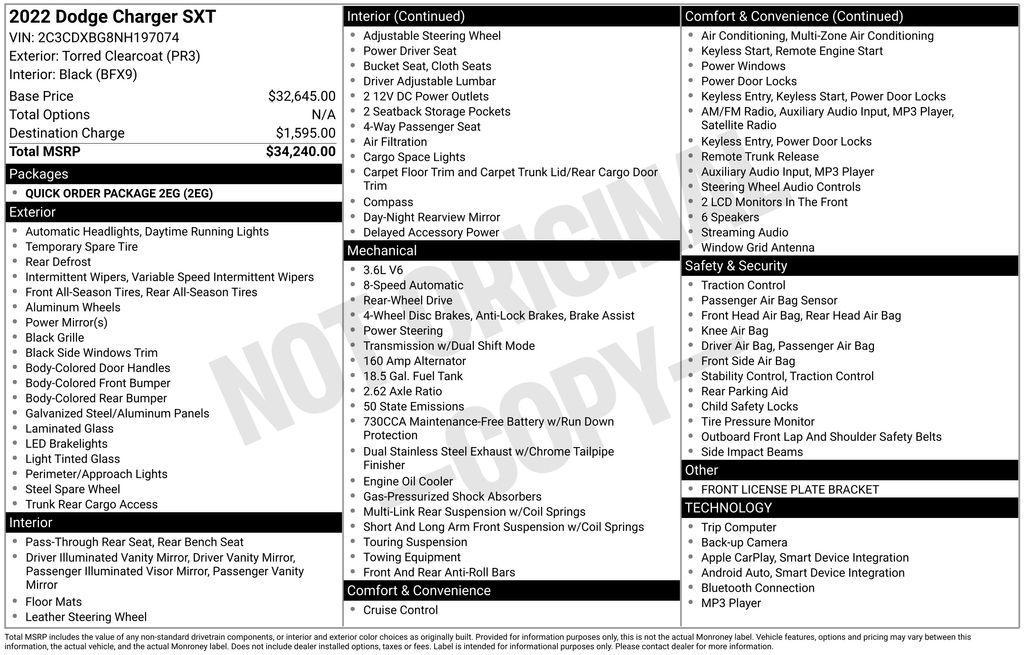 used 2022 Dodge Charger car, priced at $18,995