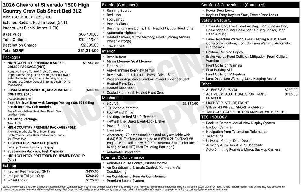 new 2026 Chevrolet Silverado 1500 car, priced at $70,964