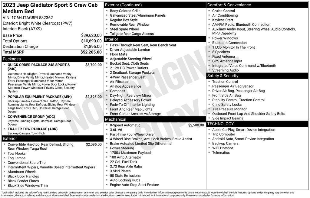 used 2023 Jeep Gladiator car, priced at $30,900