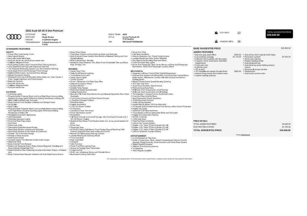 used 2022 Audi Q5 car, priced at $22,399