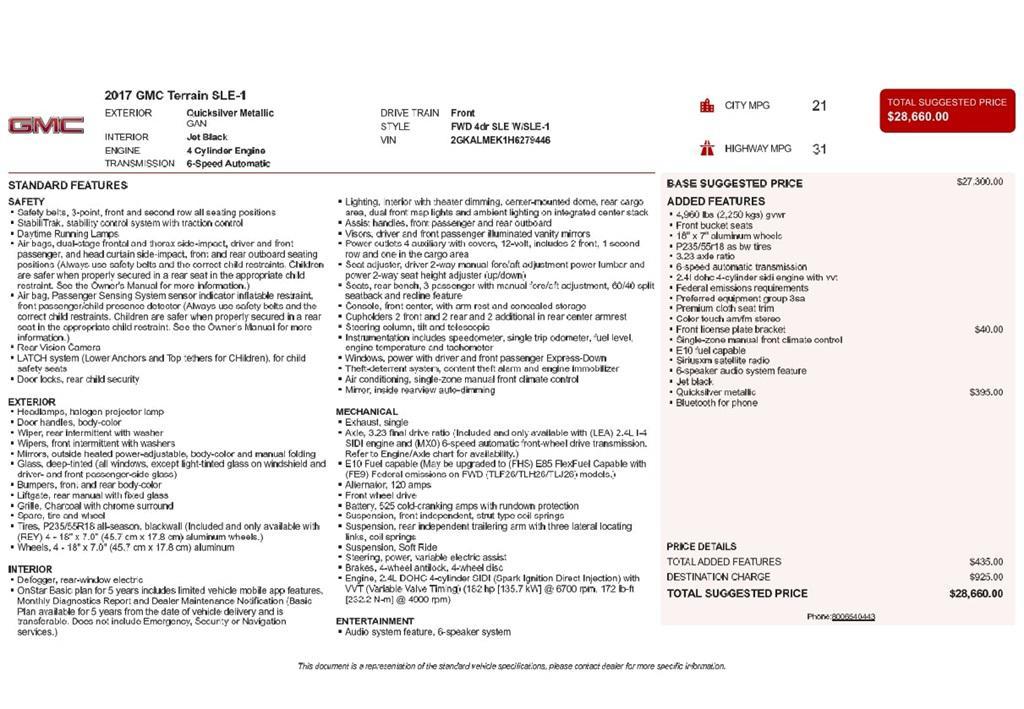 used 2017 GMC Terrain car, priced at $9,100