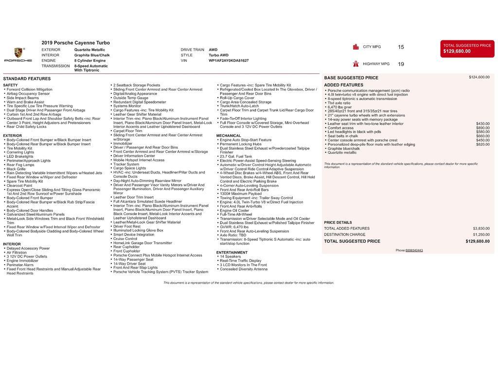 used 2019 Porsche Cayenne car, priced at $45,997