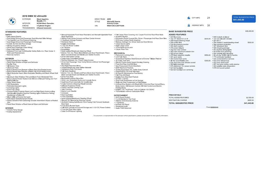 used 2018 BMW X2 car, priced at $15,789