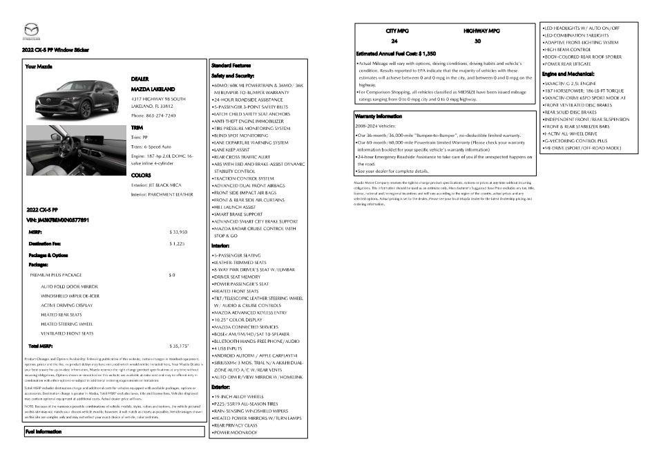 used 2022 Mazda CX-5 car, priced at $23,777