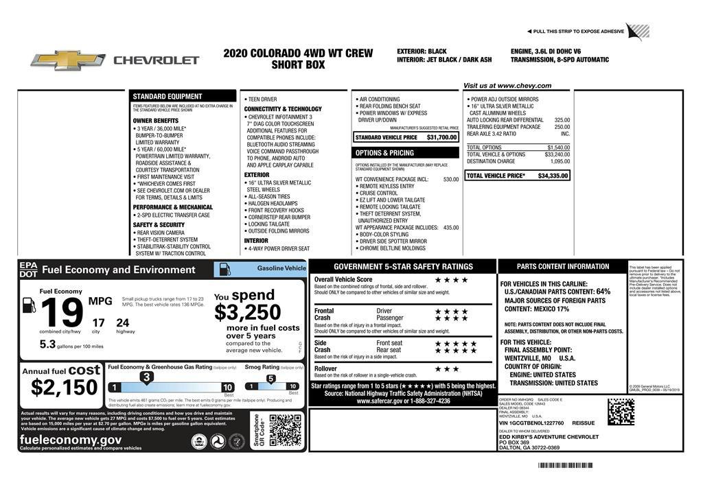 used 2020 Chevrolet Colorado car, priced at $18,399