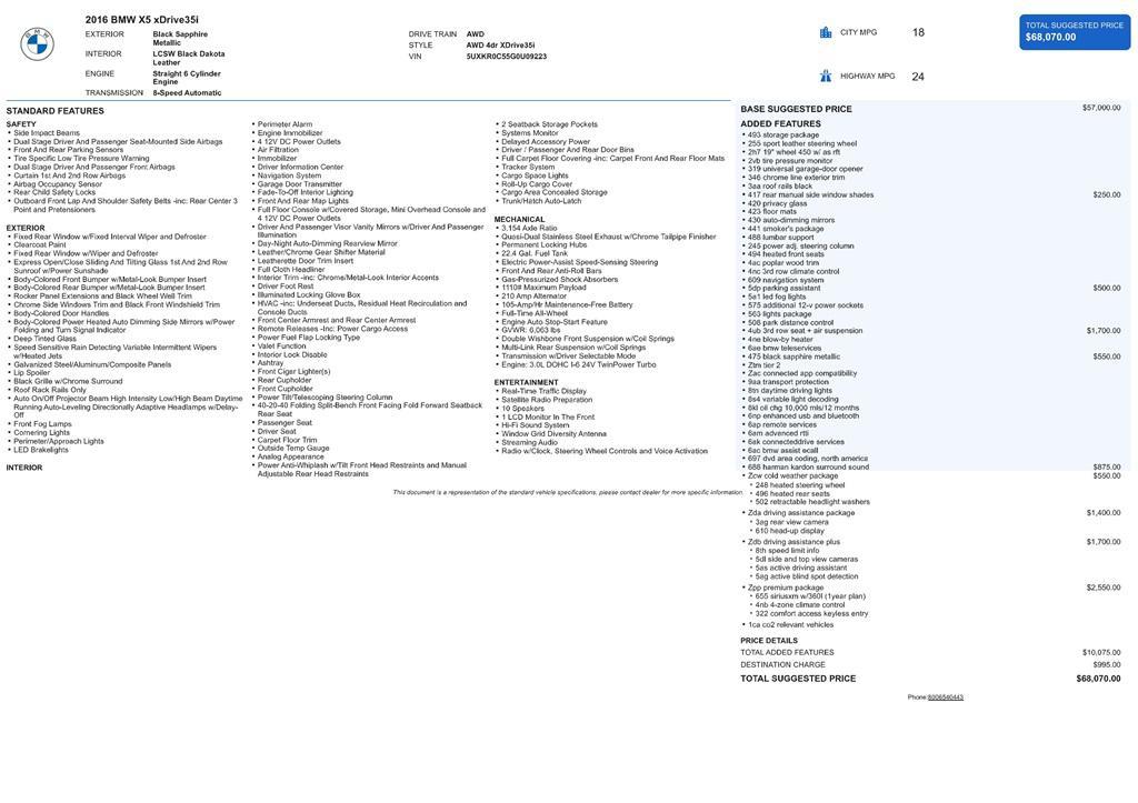 used 2016 BMW X5 car, priced at $16,599
