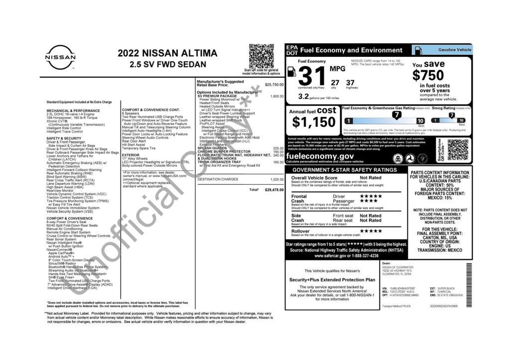 used 2022 Nissan Altima car, priced at $15,999