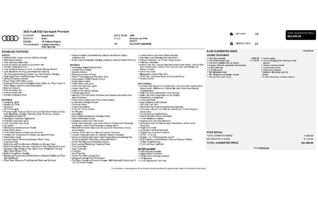 used 2022 Audi SQ5 car, priced at $28,299