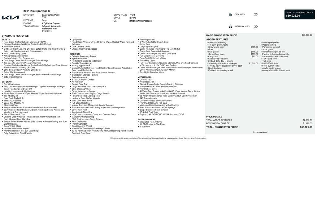 used 2021 Kia Sportage car, priced at $13,789