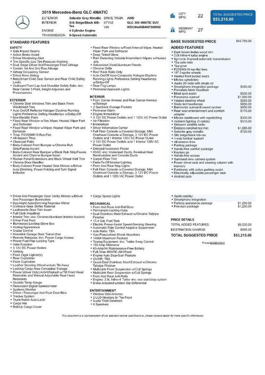 used 2019 Mercedes-Benz GLC 300 car, priced at $18,899