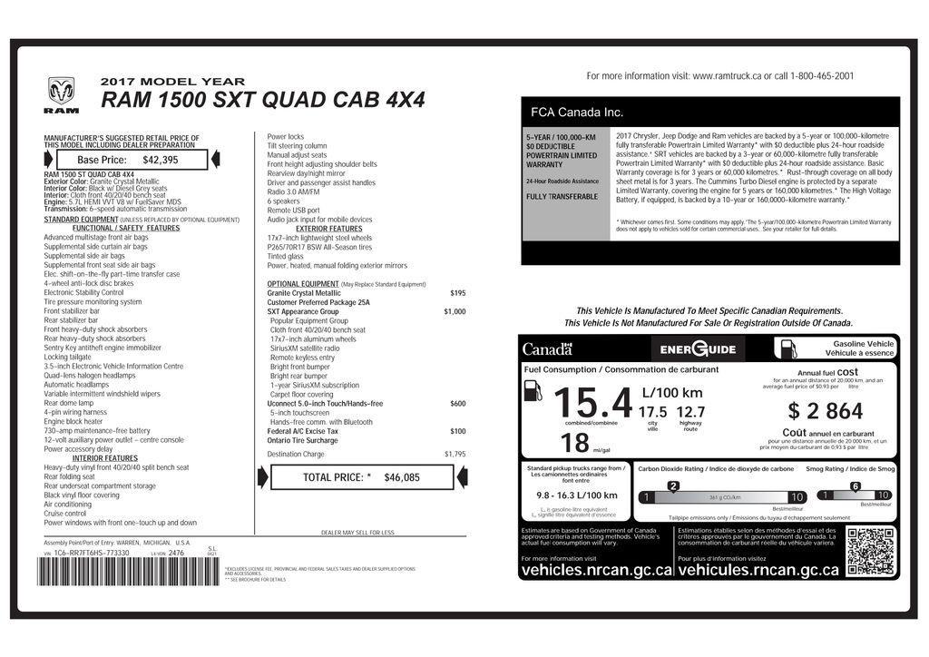 used 2017 Ram 1500 car, priced at $18,998