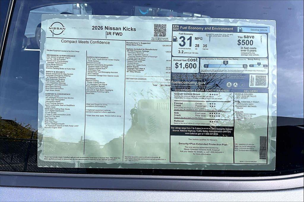 new 2026 Nissan Kicks car, priced at $28,722