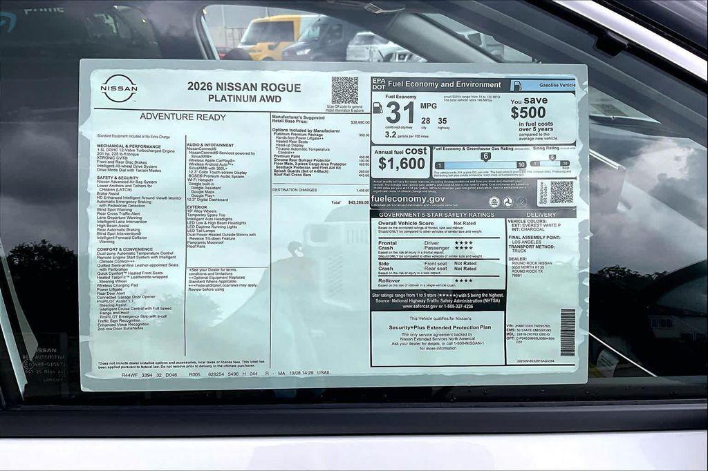 new 2026 Nissan Rogue car, priced at $37,699