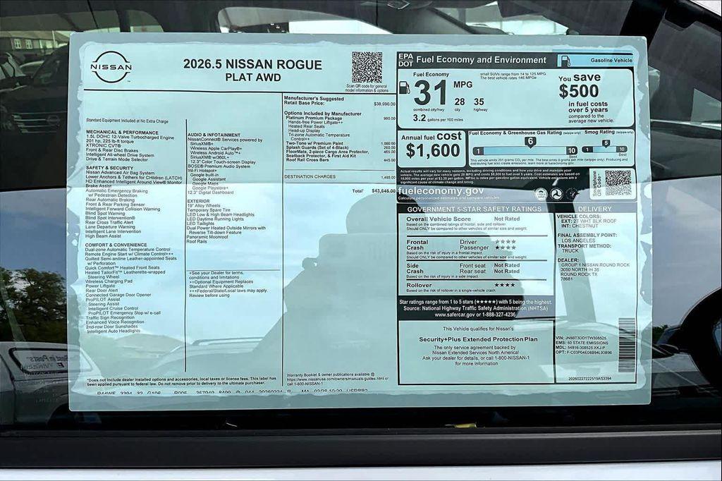 new 2026 Nissan Rogue car, priced at $40,370